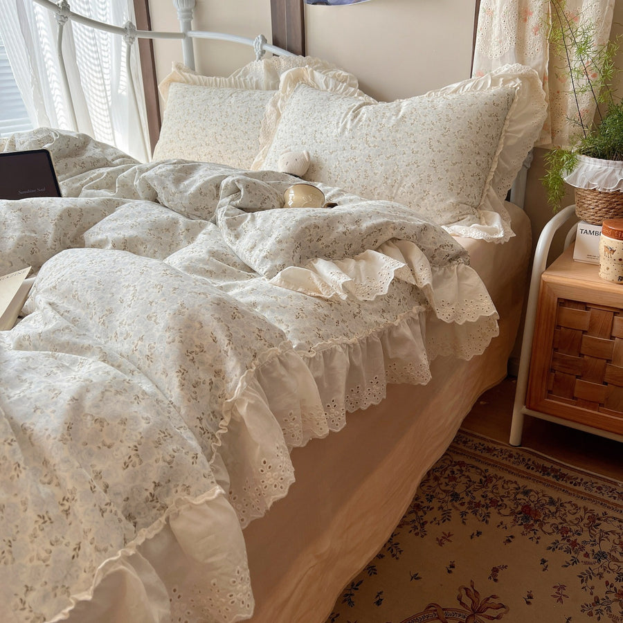 Rhine Garden French Floral Double-Gauze Cotton 4-Piece Bedding Set - view 4