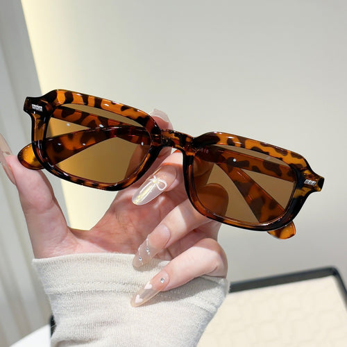 Square Small-Frame Sunglasses Sun-Proof New Import Trendy Fashionable Influencer Street Snap Out Print Style of Premium Sunglasses