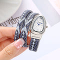 2025 New Cross-Border Bestseller Snake Bangle Rhinestone Snake Shape Dial Women Quartz Watch Personality Watch Wholesale