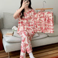Women's Summer Japanese Short Sleeve Cardigan + Pants 3-Piece Set 2026 - 3-Piece Set Cardigan Apricot