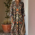 Y2K V-Neck Long Sleeve Print Dress - Fashion Trendy Spring Summer Dress Women