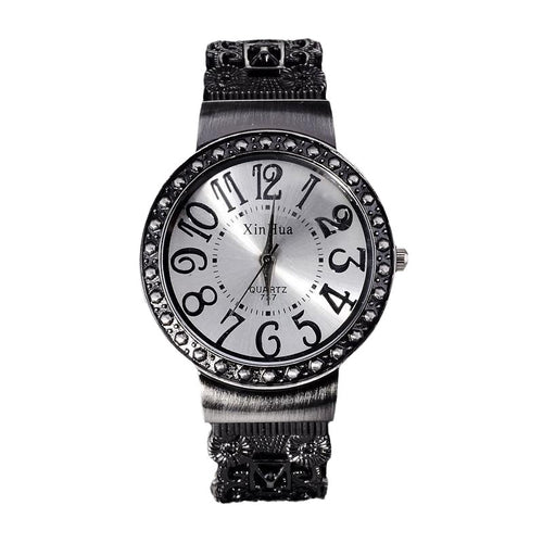 Factory Direct Export Overseas Watch Personality Round Dial Bangle Watch Retro Nostalgic Quartz Bracelet Womens Watch