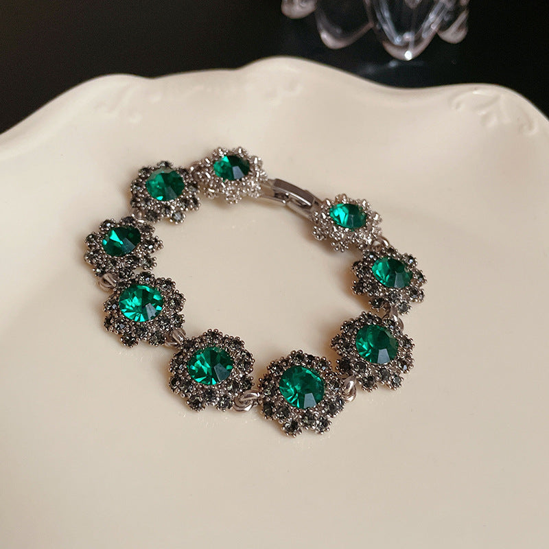 French Rhinestone Floral Adjustable Bracelet - view 10