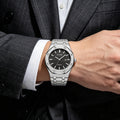 Overseas Luxury Mens Watch New Eight Edge Shape Frosted Gold Sand Glow Waterproof Steel Band Quartz Watch Wholesale