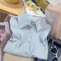 Korean Gentle Long Sleeve Lightweight Loose Cardigan + Shirt