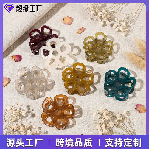 New Fruit Freeze Color Flower Sweet Elegant Cutout Claw Back Brain Spoon Updo Large No. Claw Clip