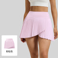 Summer Sporty Slit Fake Two-Layer Pleated Skirt + Short Skirt + Skirt