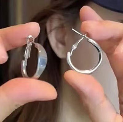 Minimalist Oval Hoop Earrings - view 10