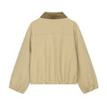 Women's Workwear Lapel Collar Cropped Jacket 2026 | Trendy Jacket - Khaki