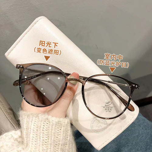 Cold Tea Prescription Glasses Frame Women Big Face Clear Bare Face Can Fit With Rx Lens Tea Brown Color Glasses Frame Men