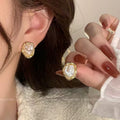 复古气质金属耳钉女2025新款爆款网红小众高级感耳环金色百搭耳饰