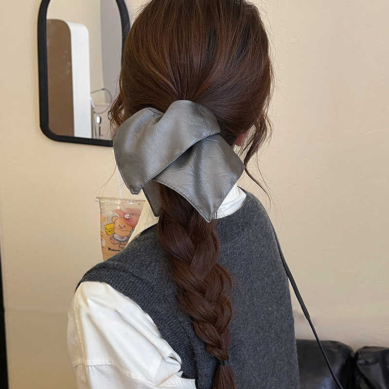 Vintage Brown Leather Scrunchie - view 6