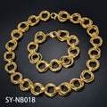 Western Italy 750 Mark Magazine Round Band String Knot Twist Band Shape Motif Necklace Bracelet Set Export Bestseller