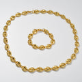 Western Hip-Hop Unisex Pig Nose Bracelet Coffee Bean Bracelet Necklace Set Real Sky Plated Trendy Accessory