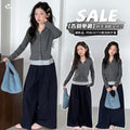 Girls' Faux Layered Knit Cardigan Flower Print Pants Two-Piece Set