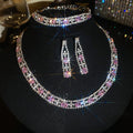 Runaway Princess Super Glitter Crystal Geometric Teardrop Jewelry Set Imperial Breeze Banquet Choker Light Luxury Niche Necklace