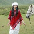 Women's Ethnic Elegant Knit Shawl + Cape 2026 - White