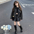Girls' PU Leather Jacket