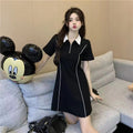 Summer Trendy Casual Short Sleeve Waist-Tie Dress + Long Skirt