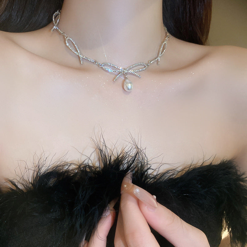 French Irregular Pearl Pendant Necklace - view 12