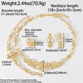Retro Style New Oval Round Honeycomb Pendant Piece Rhinestone Elegant Light Luxury Banquet Set Necklace Bracelet Set Earrings Ring