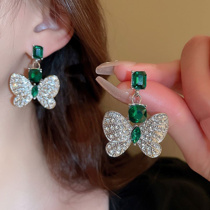 Sparkling Rhinestone Bow Drop Earrings - view 12