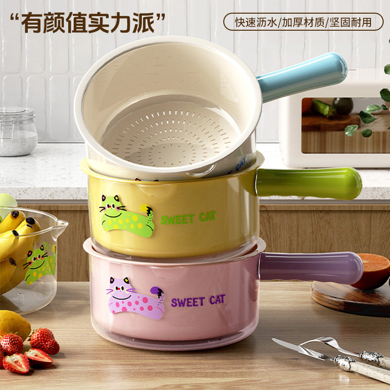多功能沥水篮家用客厅水果盘塑料加厚厨房滤水洗菜盆水舀洗菜篮