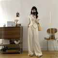 Summer Fashion Elegant Plus Size High Waist Wide Leg Pants + Top 2-Piece Set
