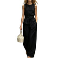 Spring-Summer Casual Sleeveless Belt Pants + Top 2-Piece Set