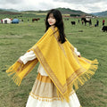Women's Ethnic Shawl + Cape 2026 - Yellow