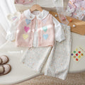 Girls' Cartoon Print Pocket Straight Pants