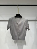 Women's Spring-Summer Versatile Short Sleeve Pleated Lightweight Cardigan + Jacket 20 - Yellow-Green