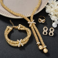 French Elegant Western Rhinestone Stud Earring Necklace Set Bracelet 4-Piece Set Stylish Elegant Light Luxury Premium Accessory Set