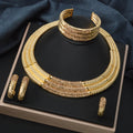Western Claw Chain Light Luxury Set Colorful Rhinestone Necklace Earrings Set Ring Bangle Set Overseas Banquet Gown Jewelry Women