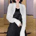 Women's Summer Korean Fashion Knit Long Sleeve Hollow-Out Sun-Protection Lightweight - Coffee Hollow Out Shawl