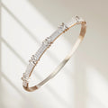 Overseas Real Gold Plated Bow Cross Bangle Women Niche Premium Open End Bracelet Personality Accessory Factory Wholesale