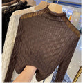 Women's High Neck Sheer Lace Layering Top
