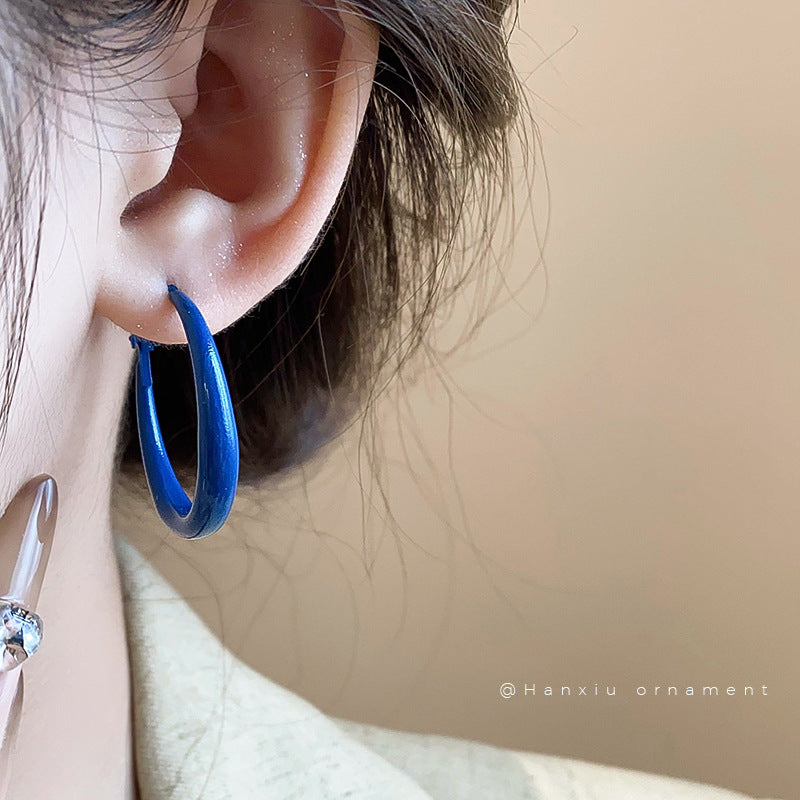Klein Blue Oversized Hoop Earrings - view 3