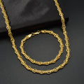 Overseas New Accessory Italy Craft Engrave Mark Twist Line Spliced Chain Necklace Unisex Set