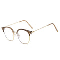RedNote Style of Cold Tea Plano Fashionable Half-Rim Anti-Blue-Light Photochromic Glasses Retro Oval Round Glasses Frame
