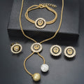 India Jewelry set Full Diamond Lion Head Set Earrings Necklace Ring Wedding Necklace Set