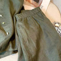 Summer Old Money Retro Linen Cotton Sleeveless Shorts 2-Piece Set