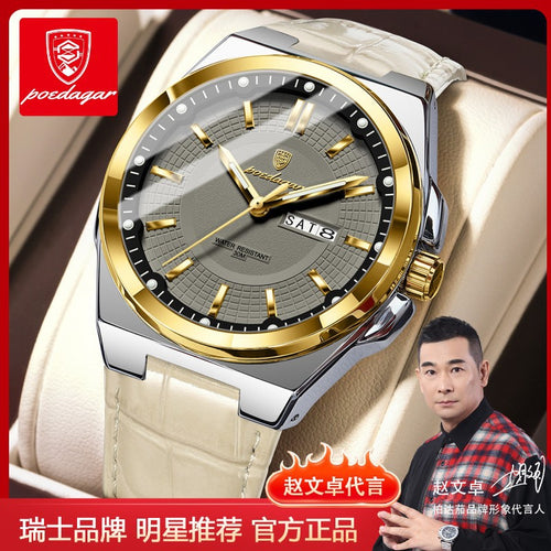 Swiss Brand Waterproof Mens Watch Trendy Casual Glow Formal Watch Live Export Bestseller Drop Ship