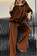 Leopard Print Hoodie + Pants Two-Piece Loungewear Set