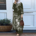 Fashion Long Sleeve Printed Shirt + Pants 2-Piece Set