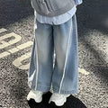 Girls' Korean Knit Vest Shirt Tank Jeans Three-Piece Set