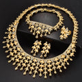 Export Full Diamond Crown Bride Starry Sky Round Crystal Necklace Bracelet Set Earrings Ring Set Middle East Wedding Accessory