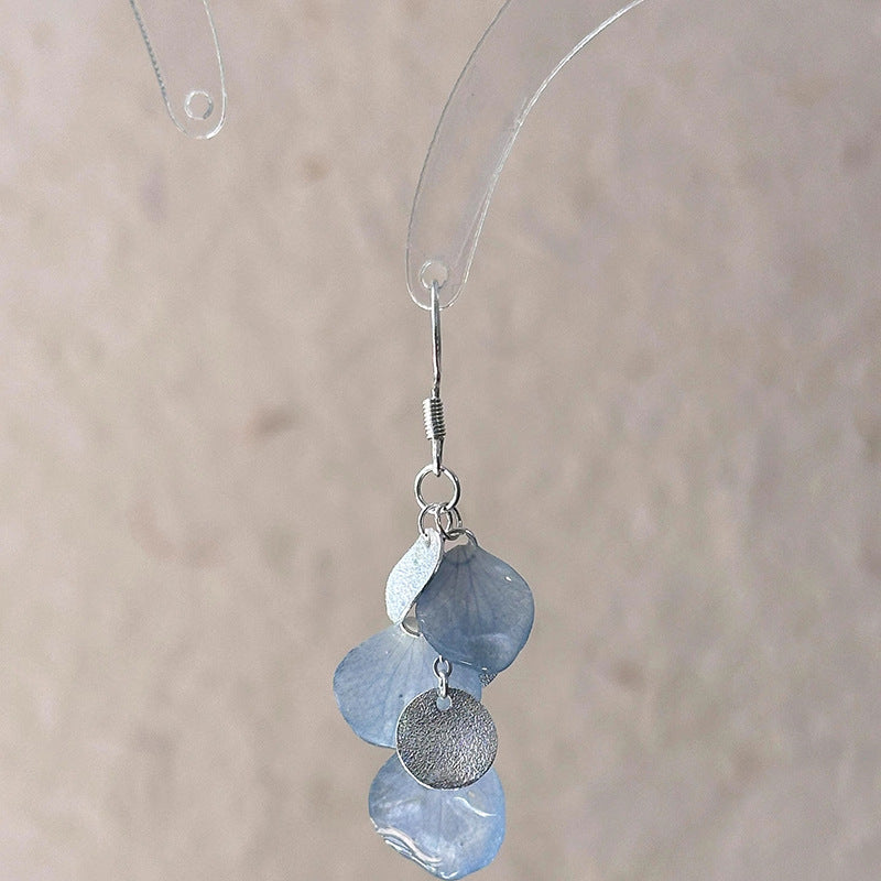 Blue Gradient Shell Round Earrings - view 3