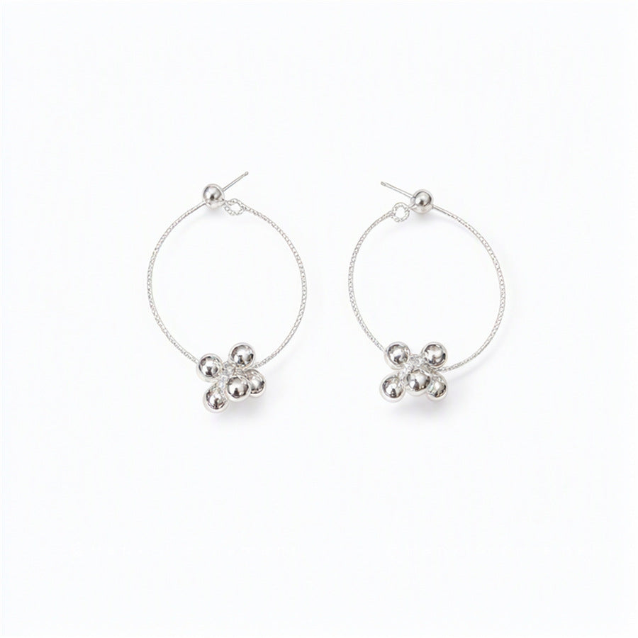 Minimalist Round Pendant Hoop Earrings - view 5