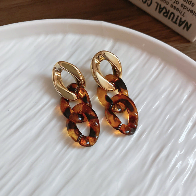Vintage Leopard Print Stud Earrings - view 5